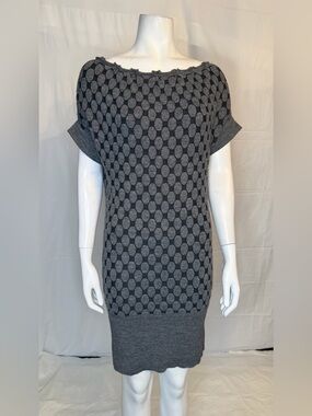 Charcoal Textured Short-Sleeve Knit Tunic